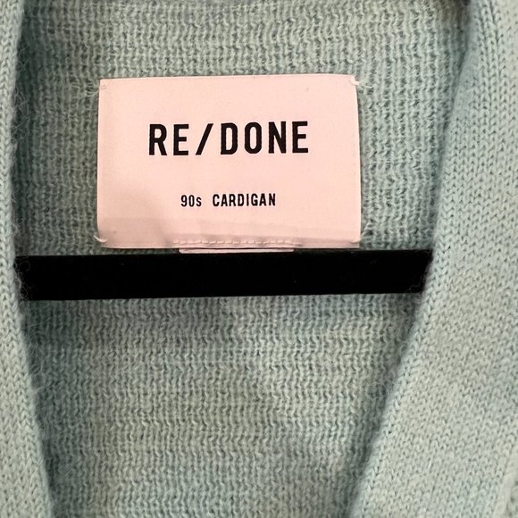 RE/DONE 90s Oversized 90s V-Neck Cardigan Spearmint- Size Small - Picture 11 of 12